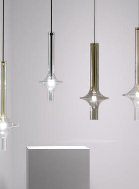 现代简约玻璃管小吊灯北欧设计师餐厅吧台卧室床头楼梯间led吊灯