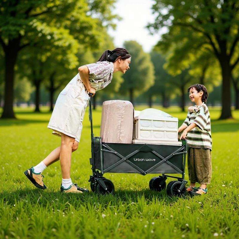 露营手推车户外可折叠营地车野餐推车野营拉杆旅行小拖车