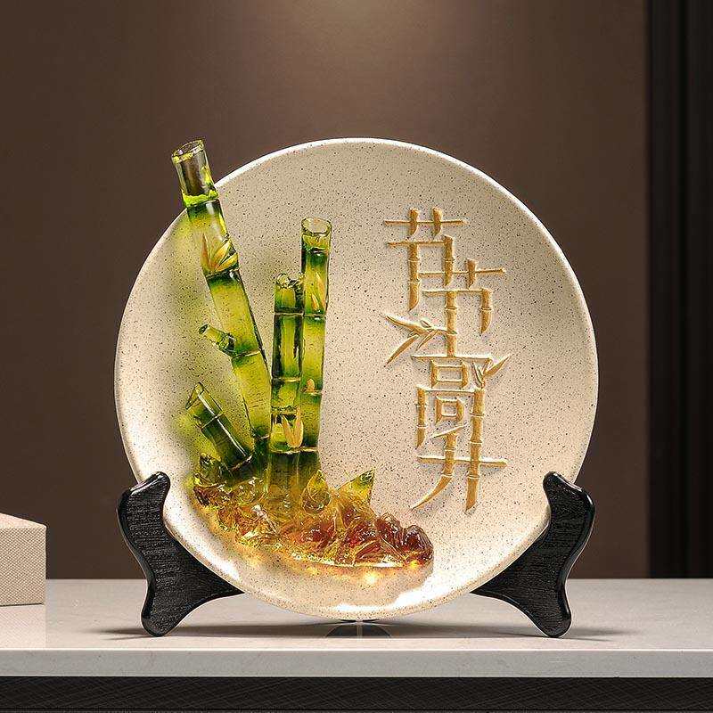 节节高升挂盘摆件新中式客厅酒柜装饰品品博古架办公室工艺品摆设