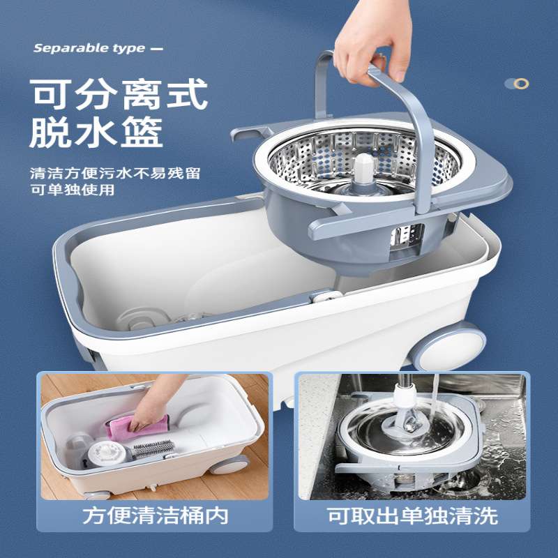 旋转拖把家用2024新款干湿两用懒人拖地神器免手洗一拖墩布净拖桶