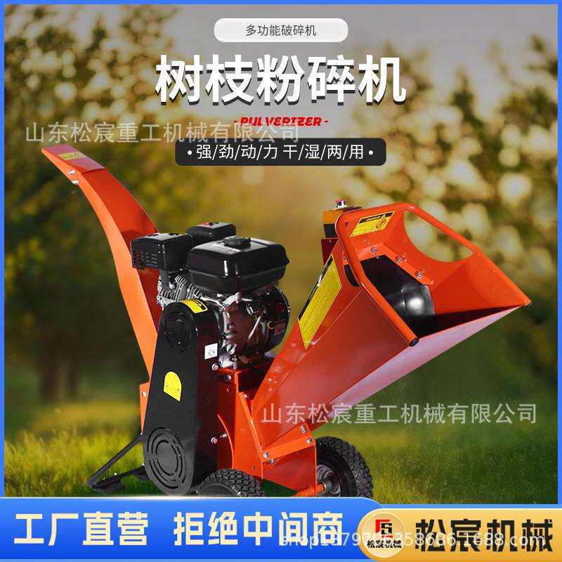 小型碎枝机家用庭院枯枝树叶粉碎机肥料制作园林果园绿化破碎机械