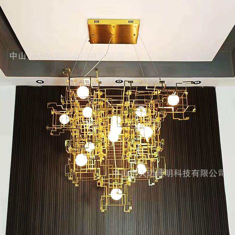 售楼部酒店大堂水晶灯创意个性光立方沙盘餐饮客厅宴会厅复古吊灯