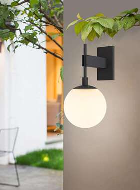 跨境户外壁灯壁挂式球形玻璃防水前廊室外照明防锈用于房屋车库