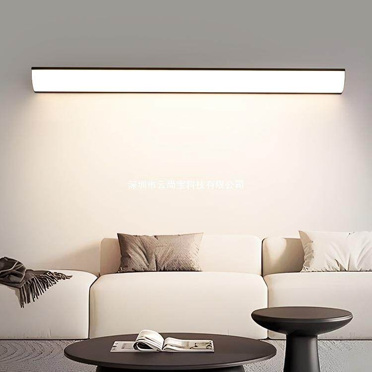 新款轻奢长条形墙壁灯LED角灯墙角灯黑色简约客厅卧室门前灯超亮