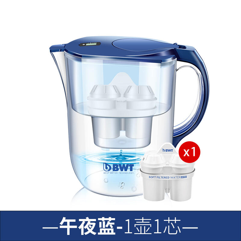 过滤水壶家用厨房净水器自来水去水垢4.0升大容量BWT净水壶蓝色1-封面