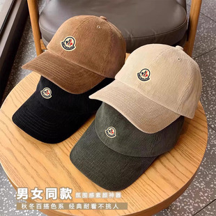 【官网折扣】蒙口钢琴棒球帽男女冬季灯芯绒保暖帽子高品质鸭舌帽