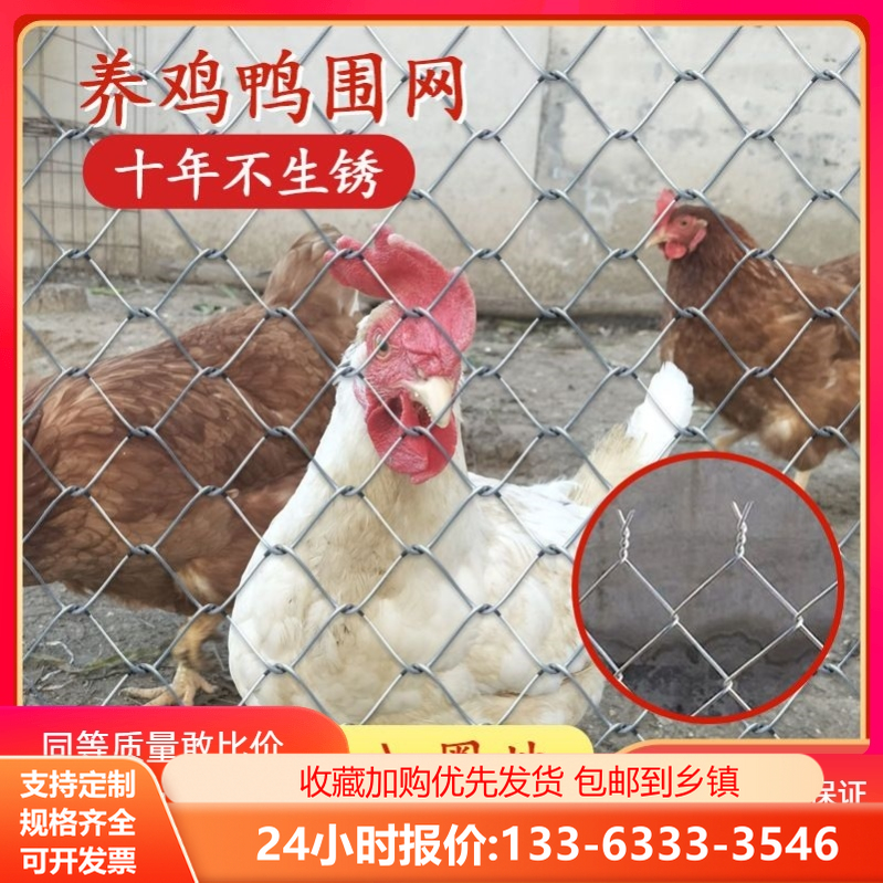 镀锌钢丝网加粗勾花网养殖围栏网