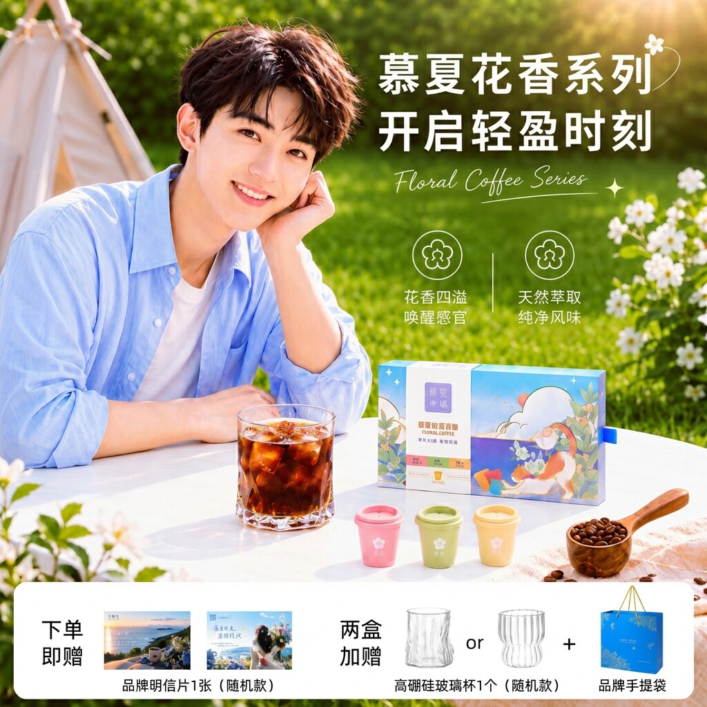 慕夏花咖茉莉玫瑰美式黑咖啡