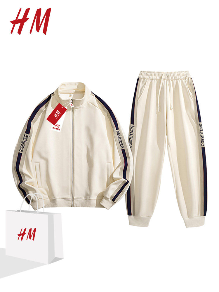 HM 캐주얼 스포츠 자켓 남성용 봄 가을 스탠드 칼라 루즈 러닝웨어 다목적 커플 자켓으로 완벽한 세트