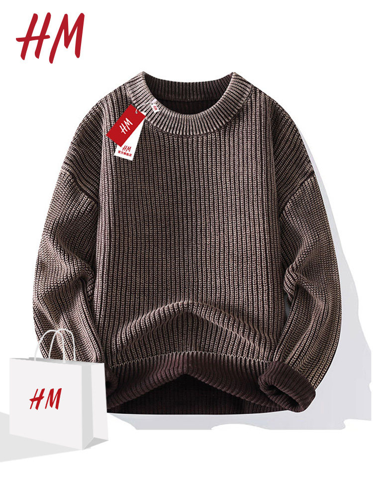 [10% 할인 지역] 겨울 신상품 ? 트렌디한 브랜드 셀렉션 ? 쇼핑몰 철거 ? 남성용 고급 라운드 넥 스웨터