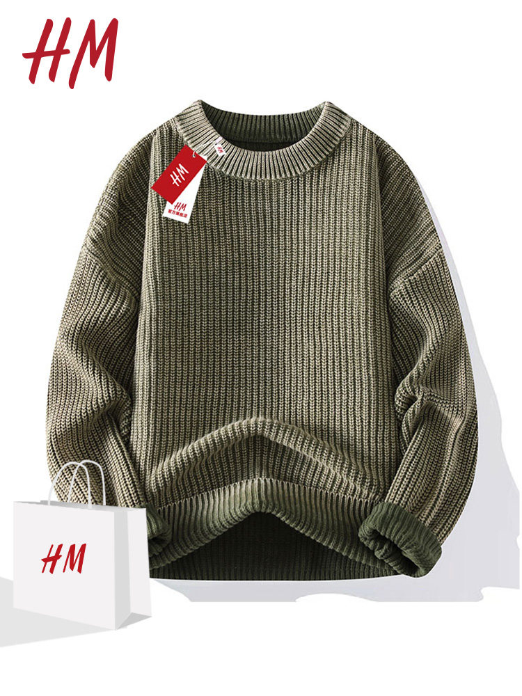 [10% 할인 지역] 겨울 신상품 ? 트렌디한 브랜드 셀렉션 ? 쇼핑몰 철거 ? 남성용 고급 라운드 넥 스웨터