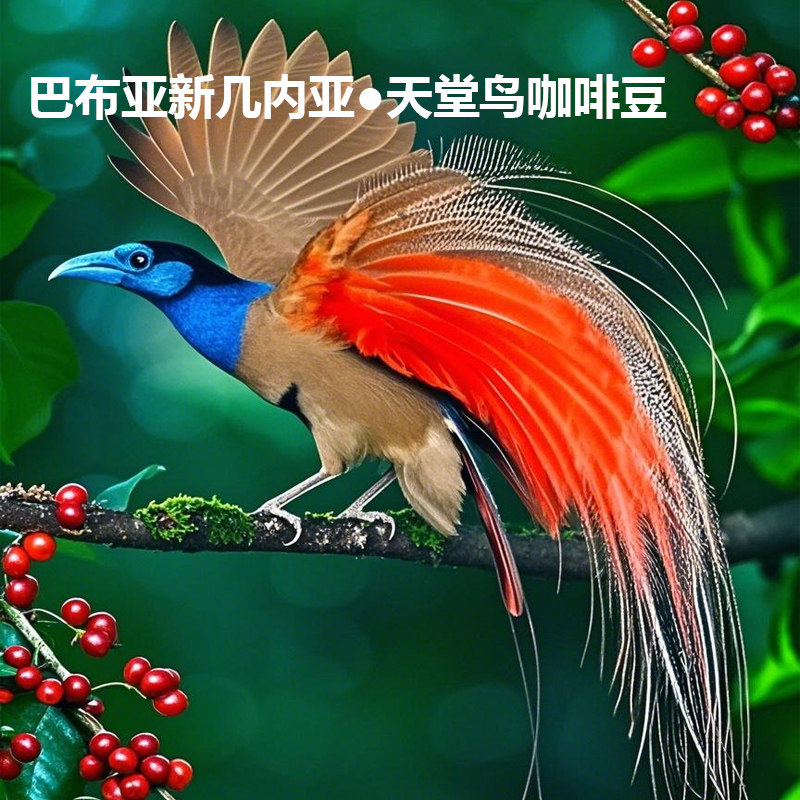 巴布亚新几内亚天堂鸟巴布小蓝山香浓坚果意式手冲中深烘焙咖啡豆图片
