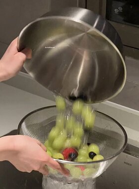 不锈钢沥水盆高级轻奢淘米盆