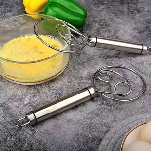 不锈钢丹麦面粉双眼线圈搅拌器面团打粉器和面工具搅粉棒
