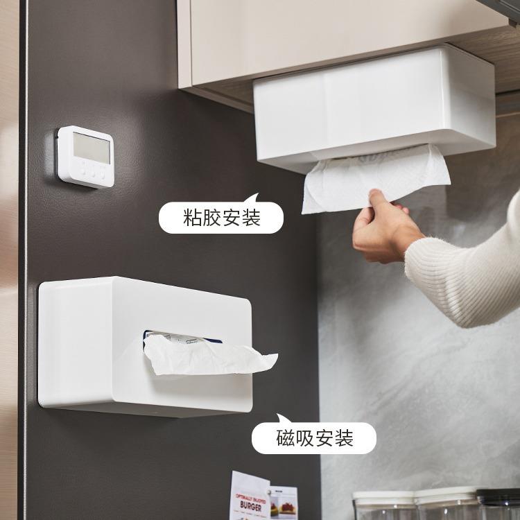 厨房纸巾架磁吸冰箱置物架挂架多功能壁挂式创意日式纸巾盒