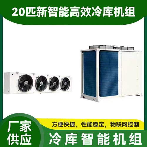 20匹新智能效冷库机组 冷藏冷冻设备制冷机组冷凝器调节安装