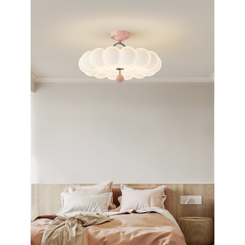 奶油风卧室吊灯法式中古全光谱护眼现代简约灯具书房主卧吸顶灯