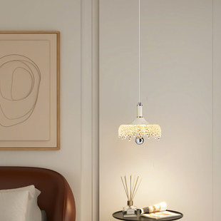 法式奶油风床头吊灯主卧室新款轻奢高级感水滴餐厅吧台岛台吊线灯