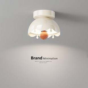 惠普恩科法式奶油风吸顶灯2026新款衣帽间蛋壳走廊入户玄关阳台灯
