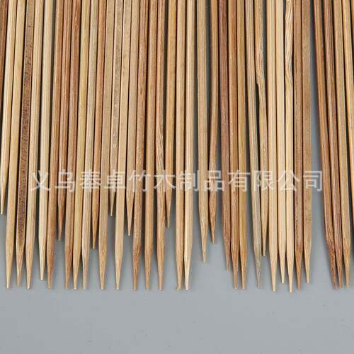 奉卓竹业2.5mm*35cm强硬度广东碳化烧烤竹签串串香竹签黑签