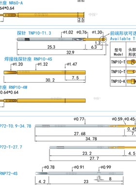 旋转探针 SP100 SP075 SP050 TNP72 TNP10 TNP60 有效剌穿氧化层