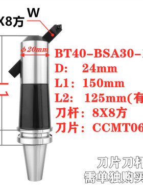 加工中心斜插粗镗刀BT40-BSA62-180 45度BSA25-BSA90全系列