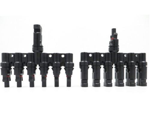 MC4一拖6转接头 MC46通 6T 发电系统专用MC4防水公母接头连接器
