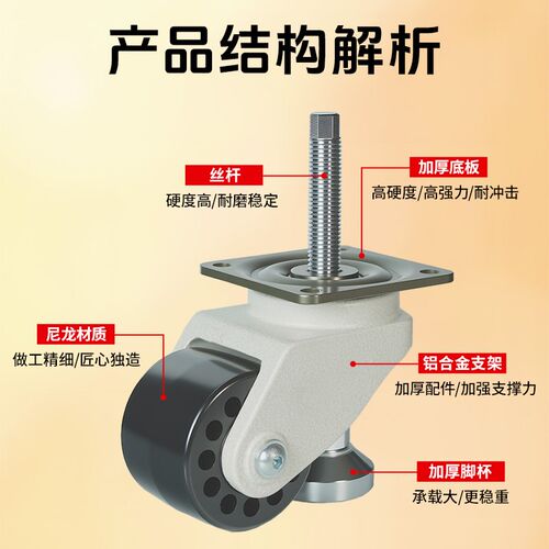 替代CGP22-D76-DA带中心调整块福马轮D72-DE带支撑刹车脚轮万向轮