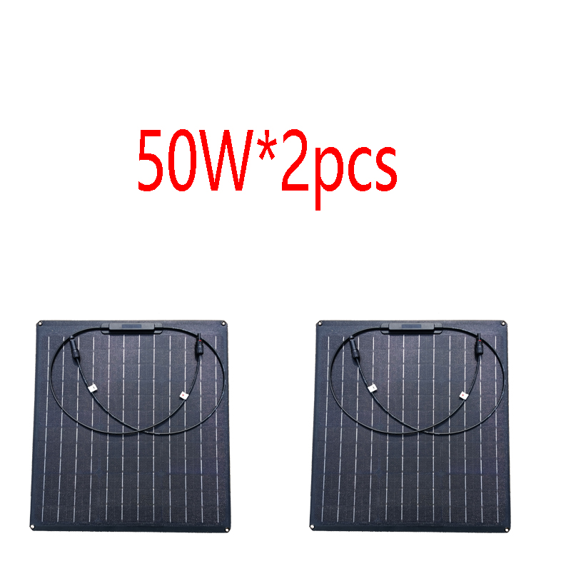 50Wetfe半柔性太阳能板充12V电瓶家用户外房车汽车电动车船发电