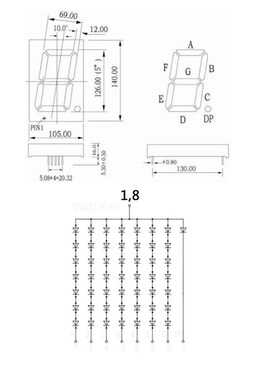 ARK方舟SM415001L/50超高亮红色数码显示5英寸一位共阳数码管