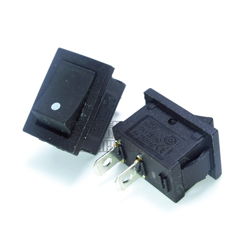 5个 KCD1 小型船形开关电源开关按钮2脚自复位自动弹起6A点动开关