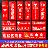 消防水泵房喷淋泵标识牌挂牌消火栓泵水泵接合器室外喷淋阀稳压泵标牌水表末端试水标示牌设备常开常闭牌定做