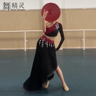 速发花腰傣服装 傣雀舞舞目服艺考服练习裙飘逸大摆裙孔族剧演出舞