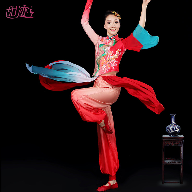 速发秧歌舞演出服装秧歌新款套装胶州舞蹈服秧歌服中国风腰鼓演出