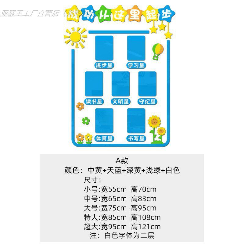 速发每周班级之星墙贴纸立体教室布置装饰文化墙小学生评比栏墙纸