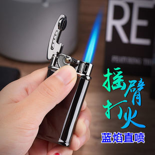 速发摇臂防冲直风属意个性潮艾灸金创男士火机气体