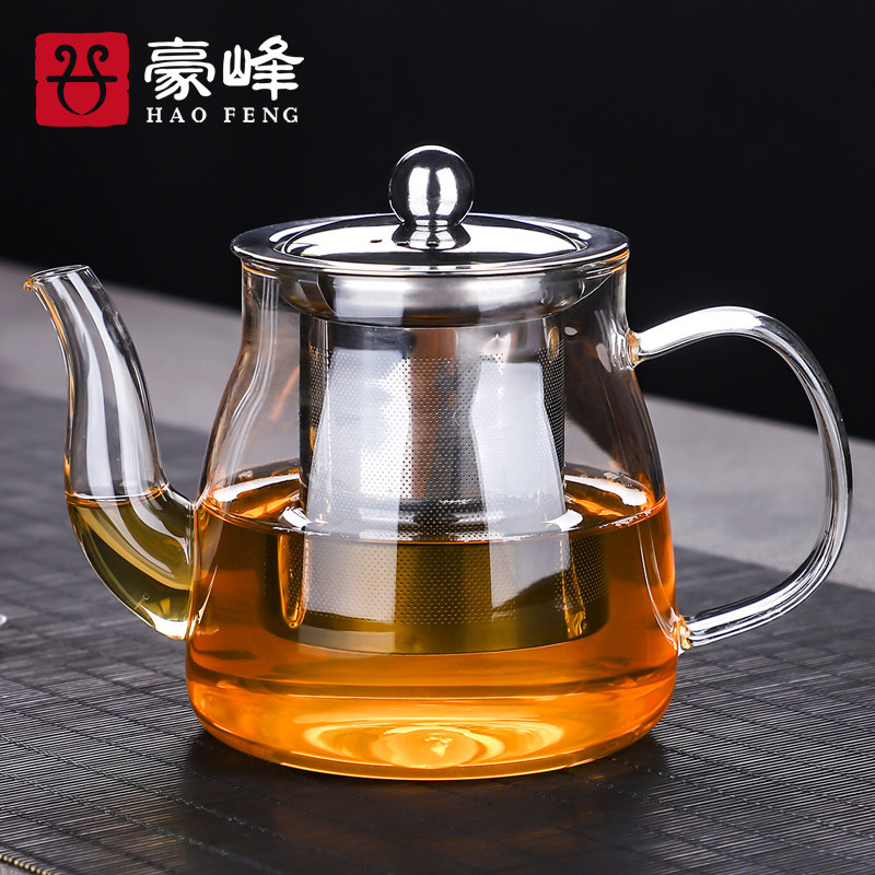 速发豪峰可家壶玻璃茶壶耐高温加厚过滤泡茶壶加用功夫水果花茶热
