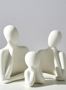 速发一家三口抽象人物摆件简厅酒柜电视柜客约轻装家居奢饰品