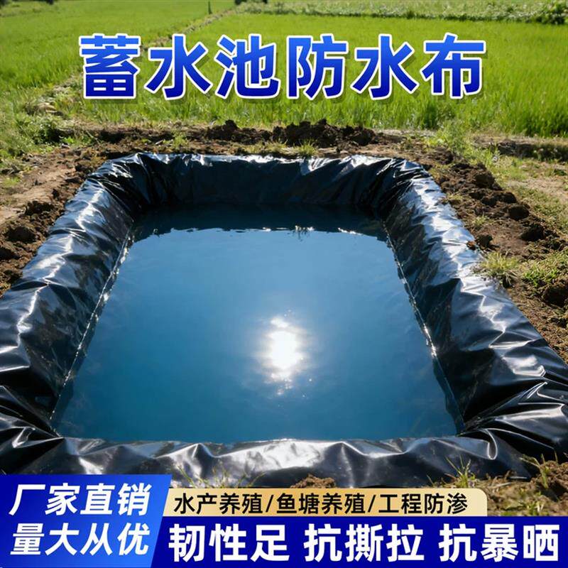现货蓄水池防水布鱼塘防渗膜黑塑料布加厚L防水鱼池专用防水布防