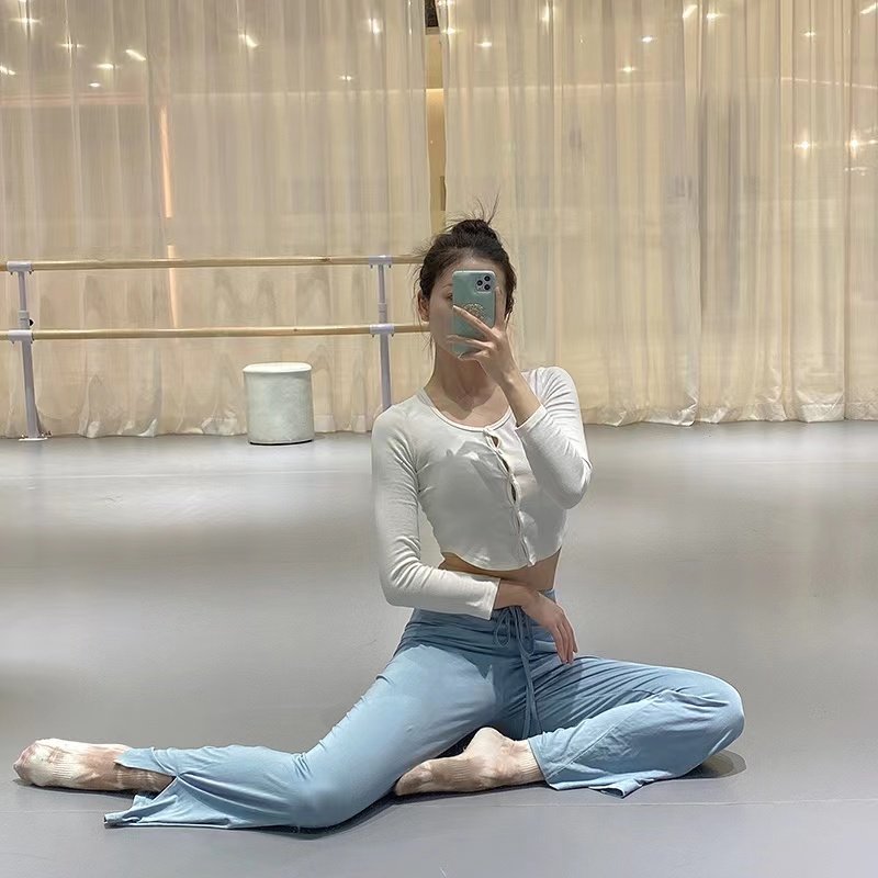 速发铜氨丝开叉直筒裤舞蹈练功裤现代舞服装