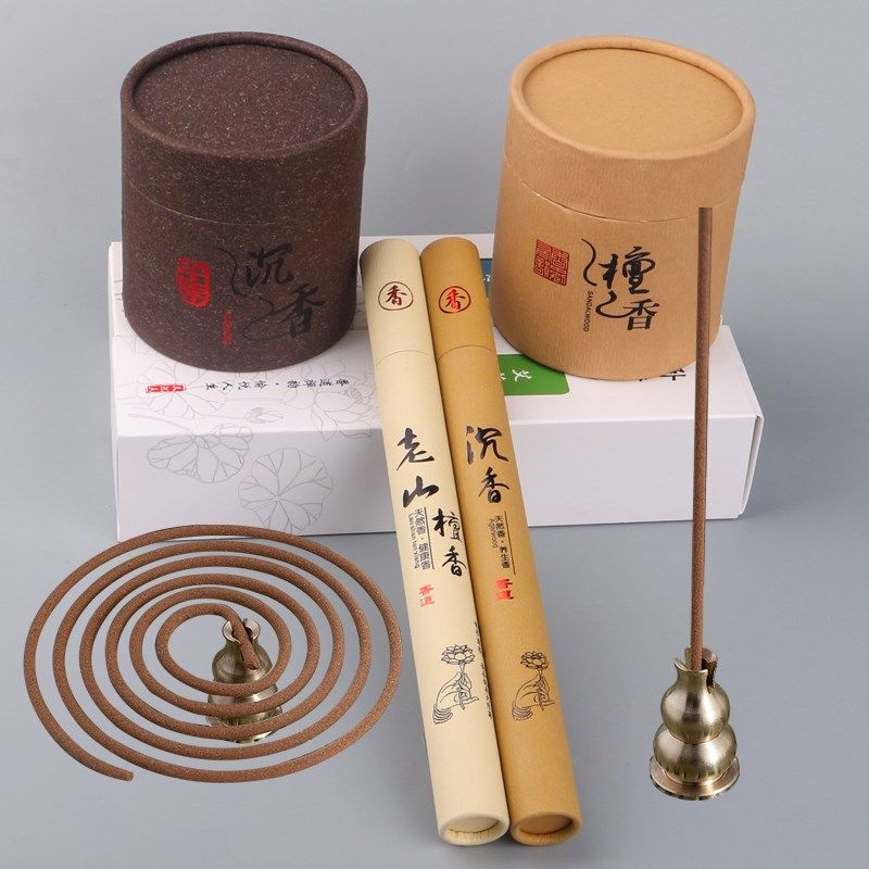 现货速发艾草老山檀香蚊香沉香线香盘香家用香薰室内宿舍卧室驱蚊
