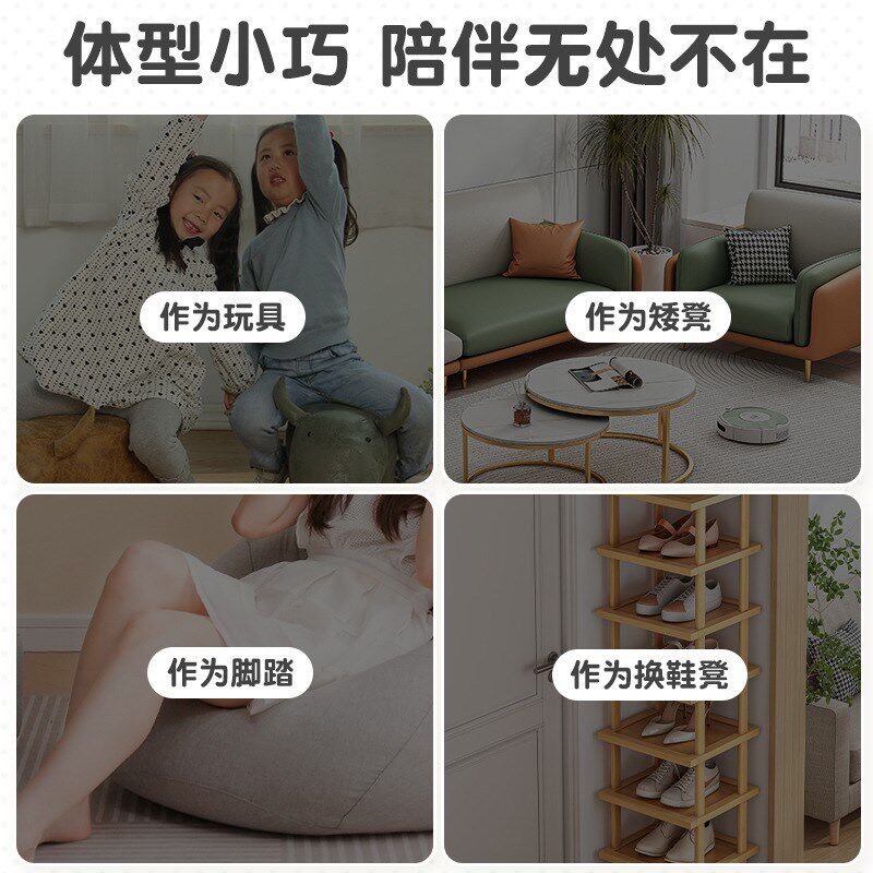 现货速发小凳子家用小型矮凳实木圆凳蘑菇凳可爱儿童板凳软坐凳创