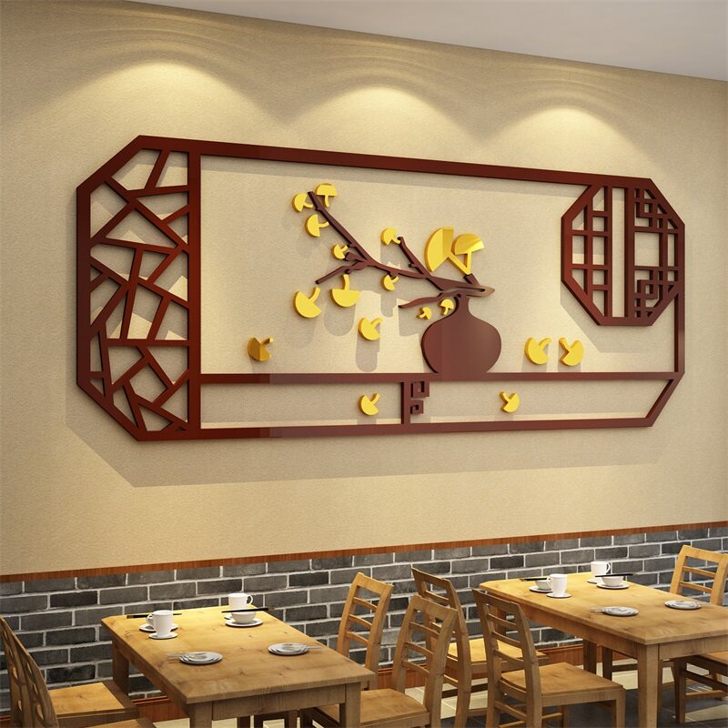 现货速发饭店中式墙面装饰品包间布置壁贴纸画农家乐小院烧烤火锅
