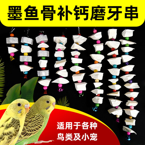 墨鱼骨鹦鹉磨牙营养牡丹玄凤解闷啃咬玩具鸟食零食串吊串用品大全