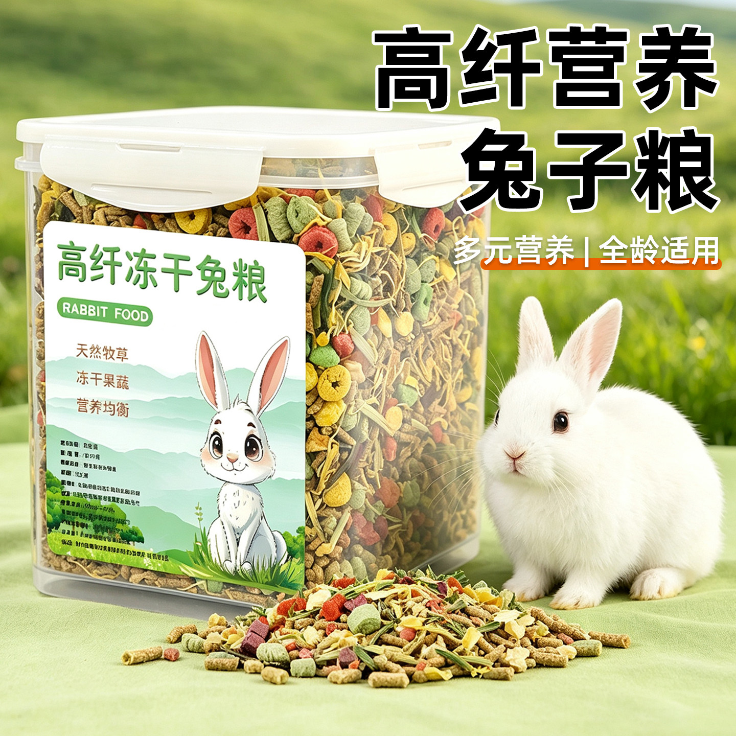 幼兔成兔老年兔侏儒兔专用兔饲料图片