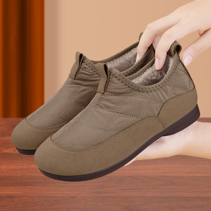 老北京棉鞋女冬季2025新款加绒保暖棉靴防滑一脚蹬妈妈百搭雪地靴,女鞋,时尚雪地靴,淘宝优惠券,粉丝福利购,淘宝优惠卷