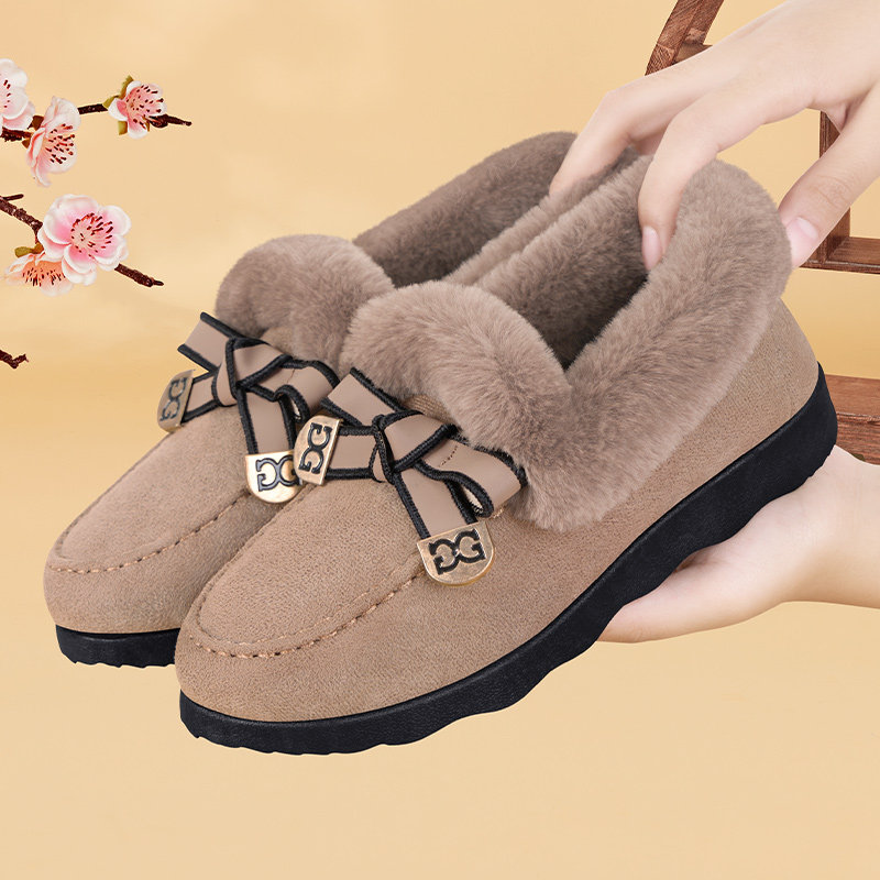 老北京棉鞋女冬季加绒2025新款保暖一脚蹬布鞋加厚软底毛毛豆豆鞋,女鞋,棉鞋,淘宝优惠券,粉丝福利购,淘宝优惠卷