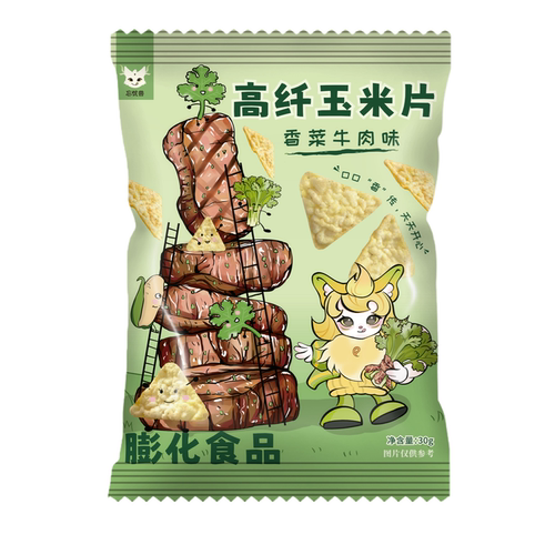 非油炸香菜牛肉味咸脆香高纤零食