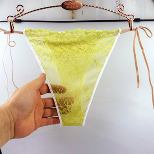 内裤女全透明蕾丝T丁字裤透气性感女士可爱系带薄款三角裤限量版