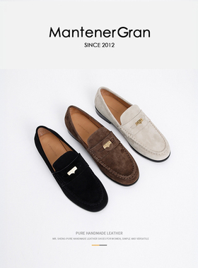 Mantener Gran 一脚蹬乐福鞋女新款复古金币鞋英伦风单鞋 MG女鞋